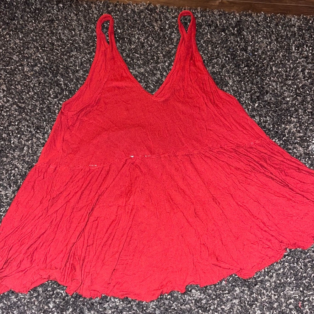 Red flow tank top